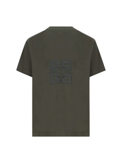 Givenchy Oversized Embroidered Logo T-Shirt Greyish Green