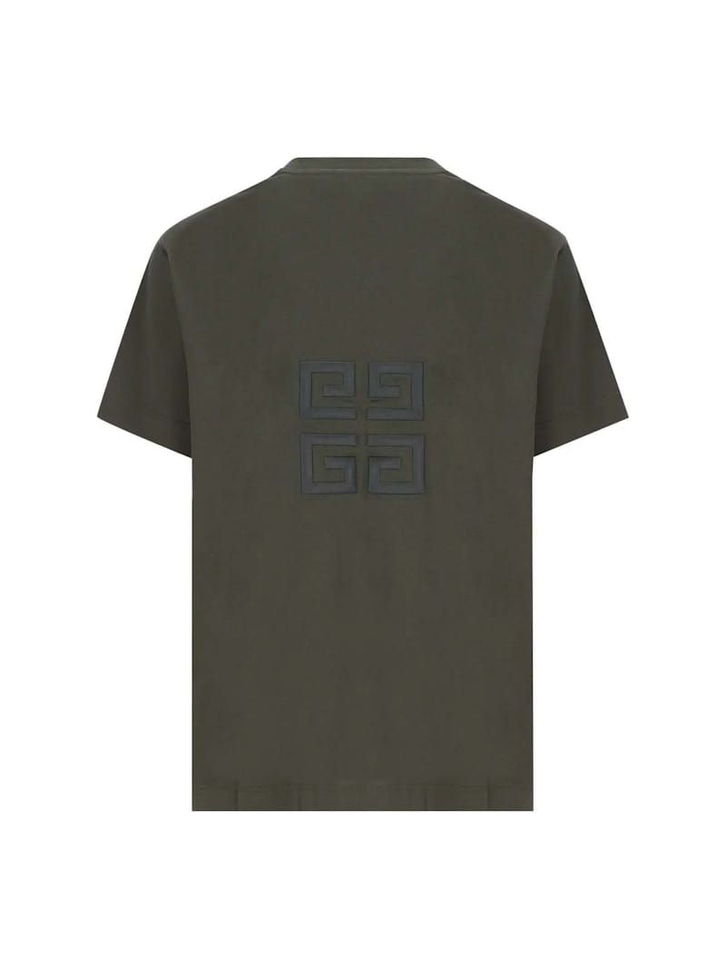 Givenchy Oversized Embroidered Logo T-Shirt Greyish Green