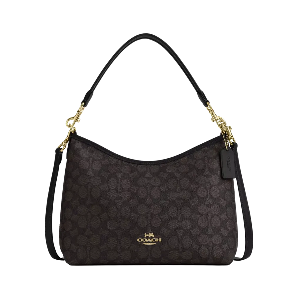 Coach Laurel Shoulder Bag In Signature Canvas Black