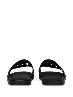logo-embossed open-toe slides