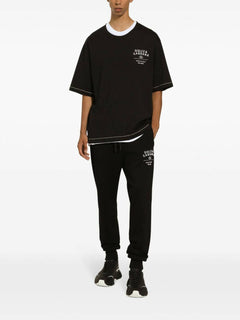 Dolce & Gabbana Black Logo-Print Cotton T-Shirt