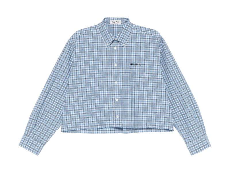 Miu Miu Check Shirt Celeste/Blue