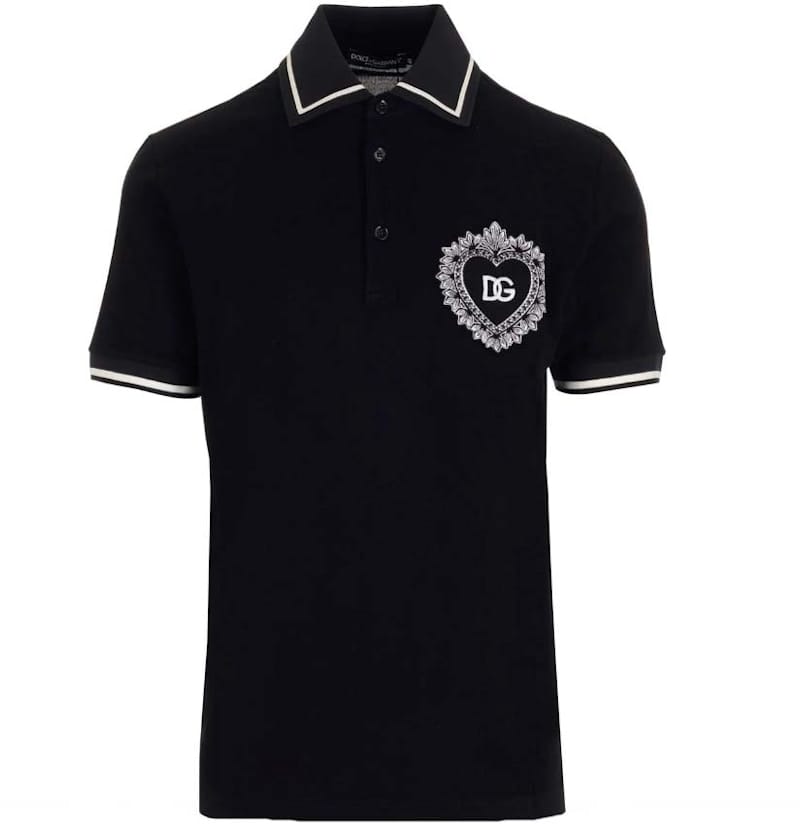 Dolce & Gabbana Logo-Print Polo Black