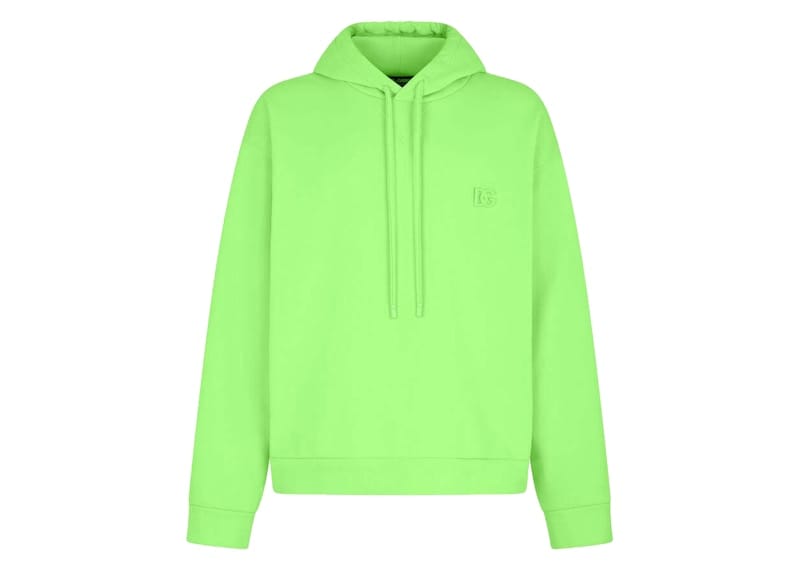 Dolce & Gabbana Jersey Metal DG Logo Hoodie Green