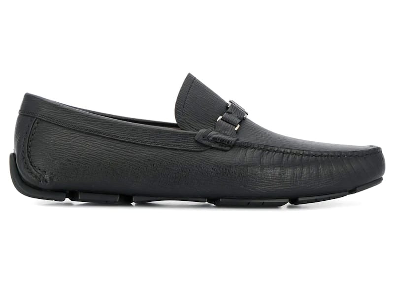 Ferragamo Vara Buckle Driving Shoes Black