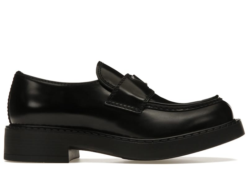 Prada 35mm Loafer Black Brushed Leather
