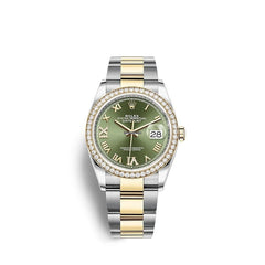 Rolex Datejust 36 126283 RBR Green Roman VIIX Dial Diamond Bezel Oyster