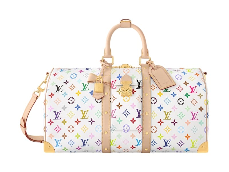 Louis Vuitton x Takashi Murakami Keepall Bandouliere 45 White Multicolored