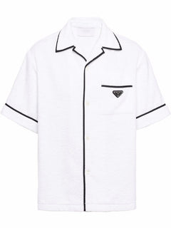 Prada Cotton Bowling Shirt White