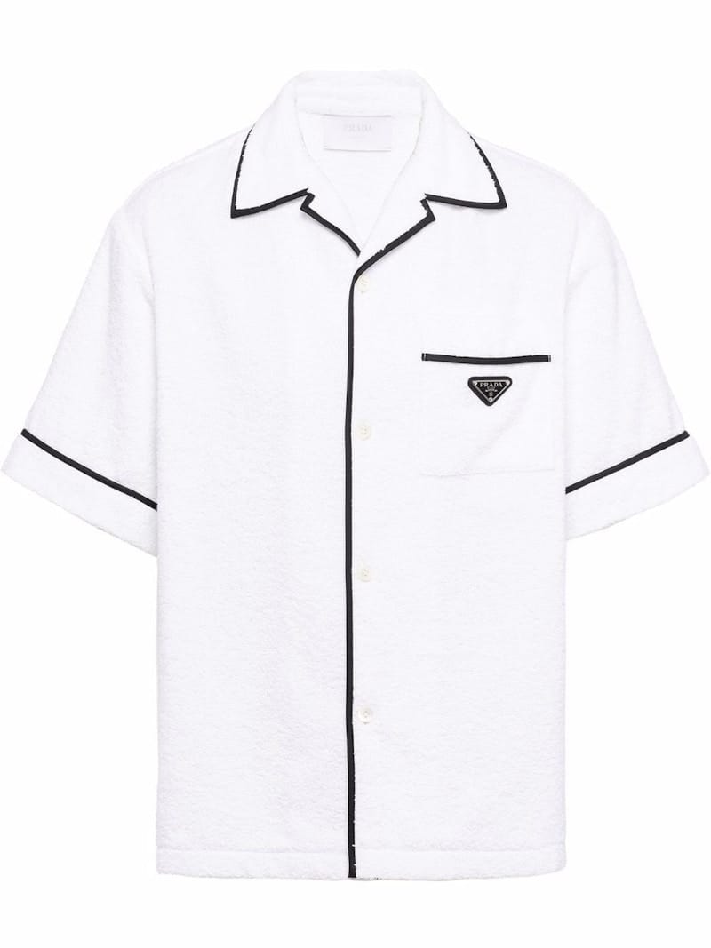 Prada Cotton Bowling Shirt White