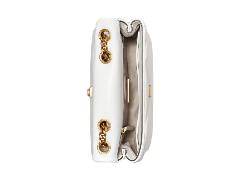 Tory Burch Kira Diamond Quilt Small Convertible Shoulder Bag Blanc