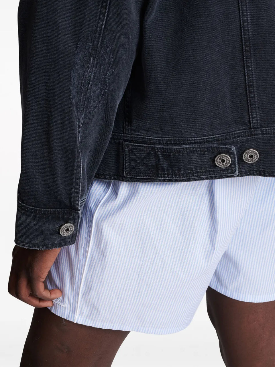 ripped-detail denim jacket