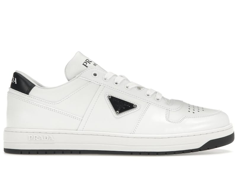 Prada Downtown Low Top Sneakers Leather White White Black