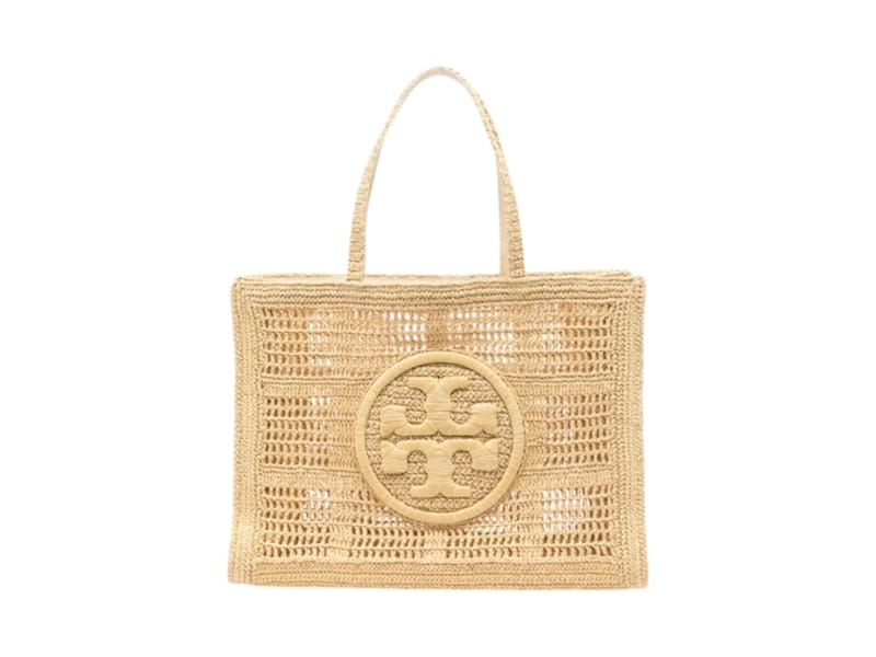 Tory Burch Ella Hand-Crocheted Large Tote Bag Natural