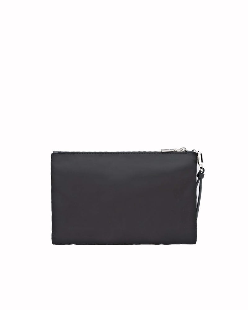 Prada Re-Nylon and Saffiano Leather Pouch Black