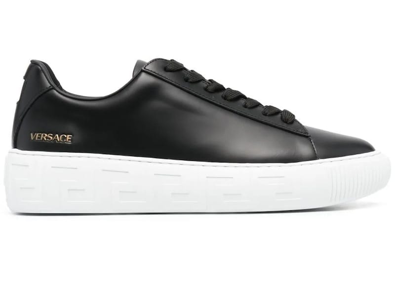 Versace Greca Lace-up Sneakers Black White
