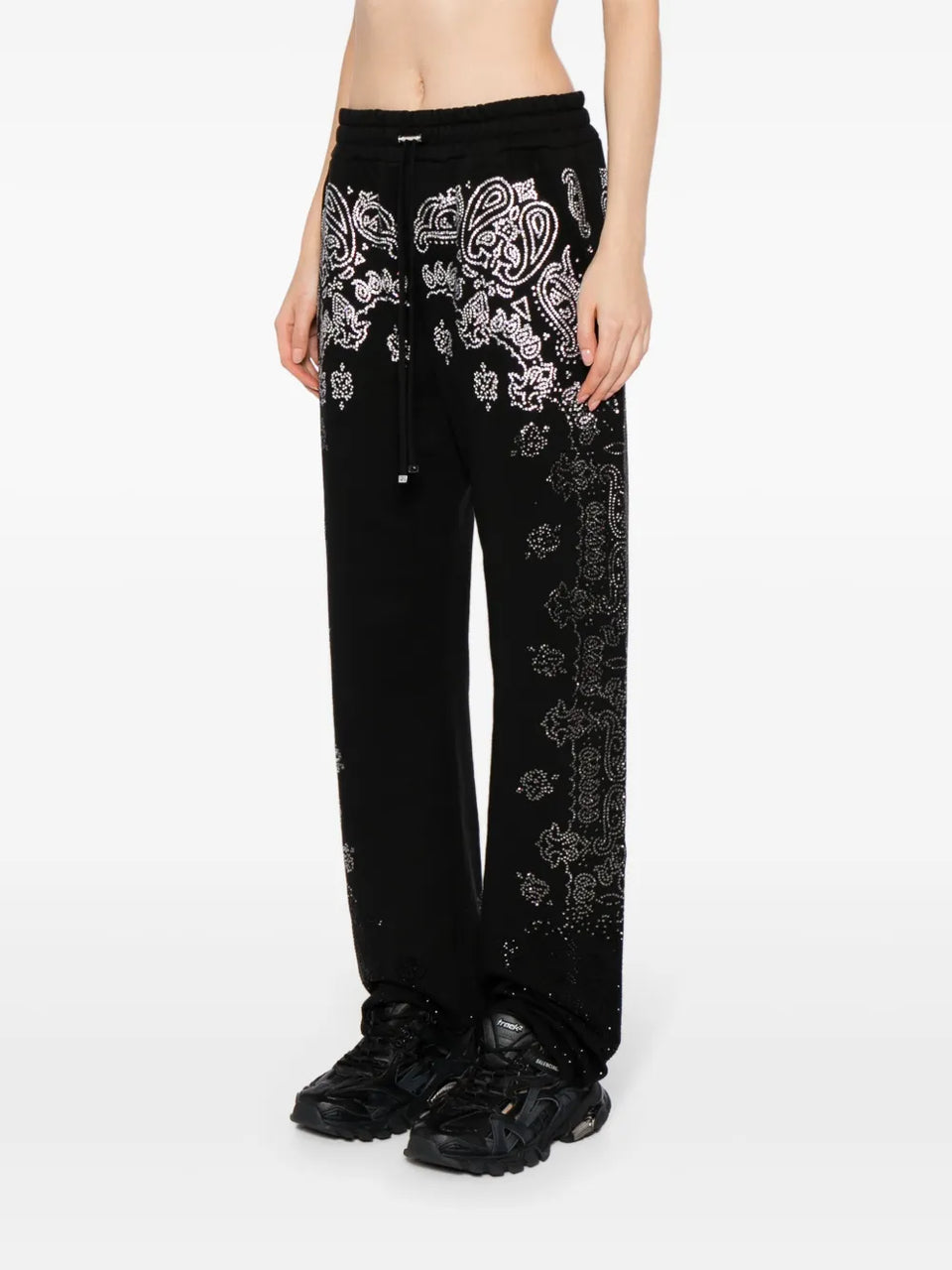 crystal-embellished bandana track pants