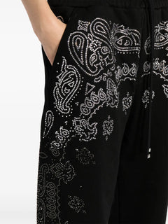 crystal-embellished bandana track pants