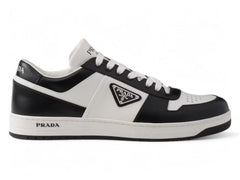 Prada Downtown Leather Sneakers White Black