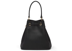 Prada Bucket Bag Saffiano Leather Gold-tone Black