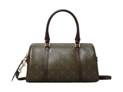 Tory Burch T Monogram Coated Canvas Mini Barrel Bag French Press