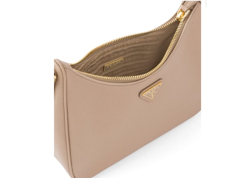 Prada Re-Edition 2005 Saffiano Leather Bag Cameo Beige