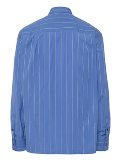 vetical-stripe print cotton shirt