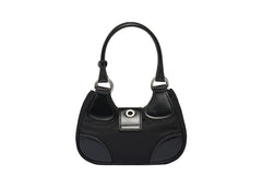 Prada Moon Re-Nylon And Leather Bag Black