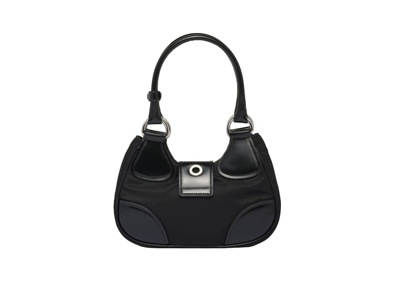 Prada Moon Re-Nylon And Leather Bag Black