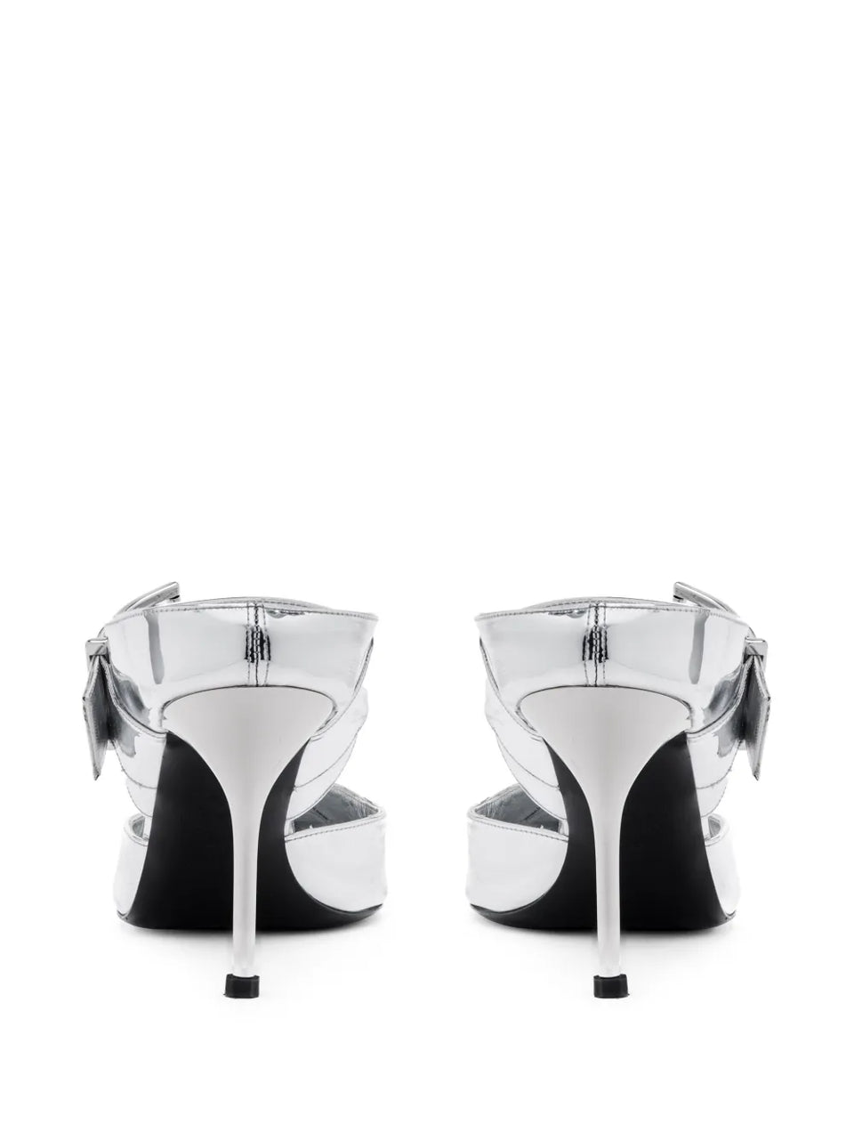 Punk 90mm buckled metallic mules