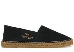 Saint Laurent Embroidered Espadrilles Black