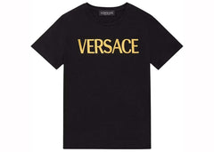 Versace Embroidered Versace T-Shirt Black