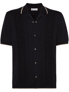 button-up cotton polo jumper