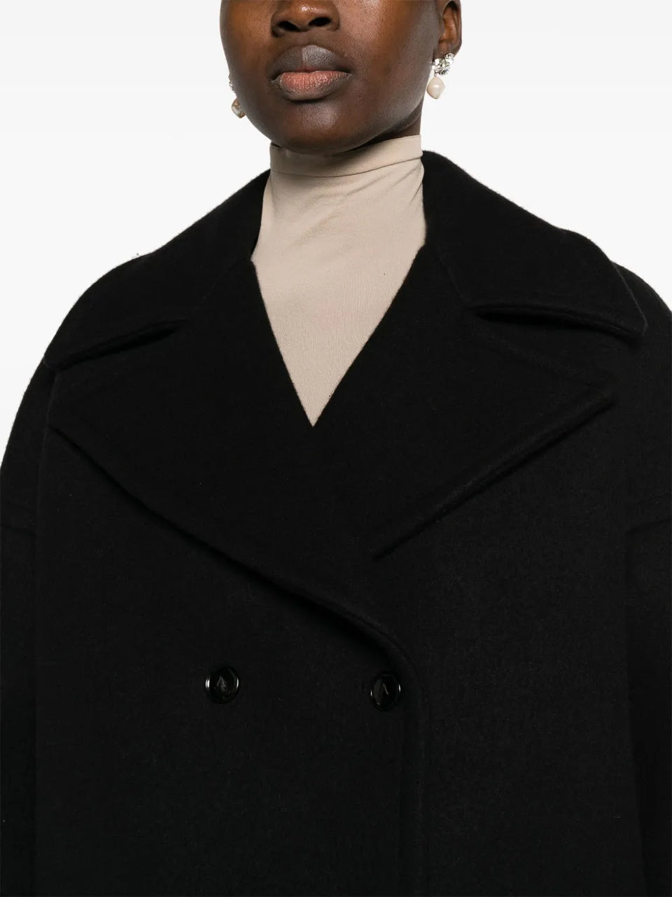 double-breasted caban coat