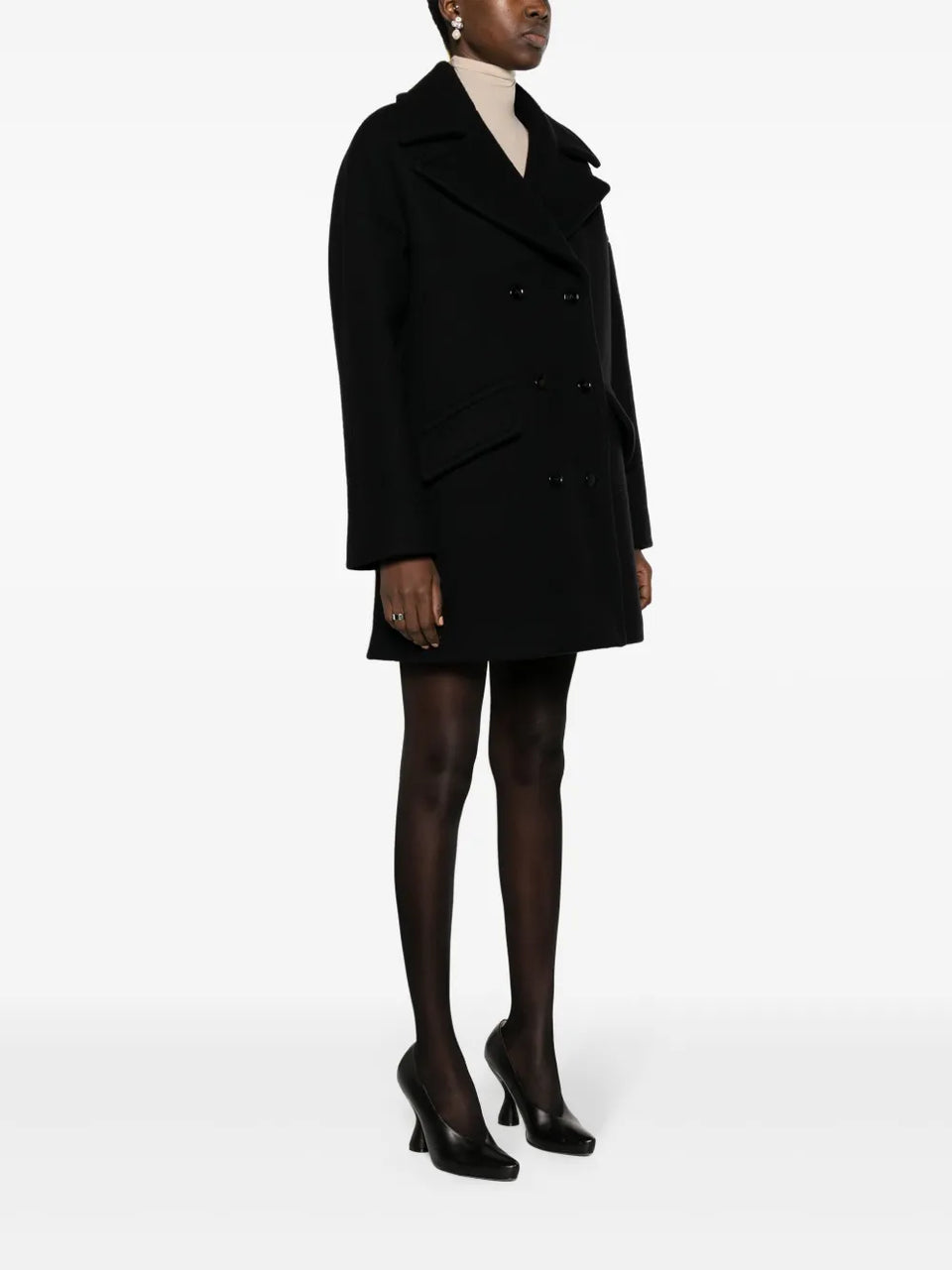 double-breasted caban coat