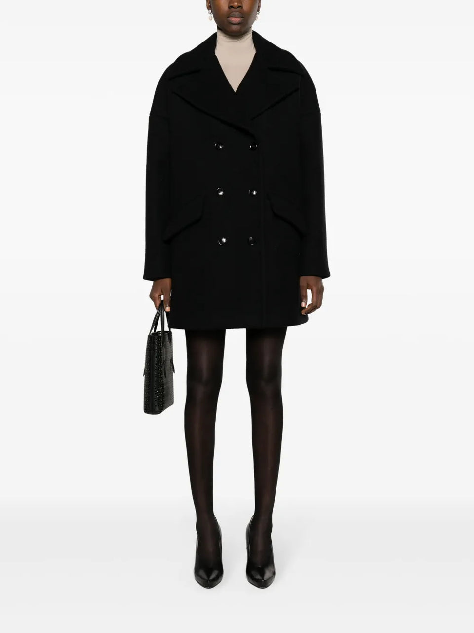double-breasted caban coat