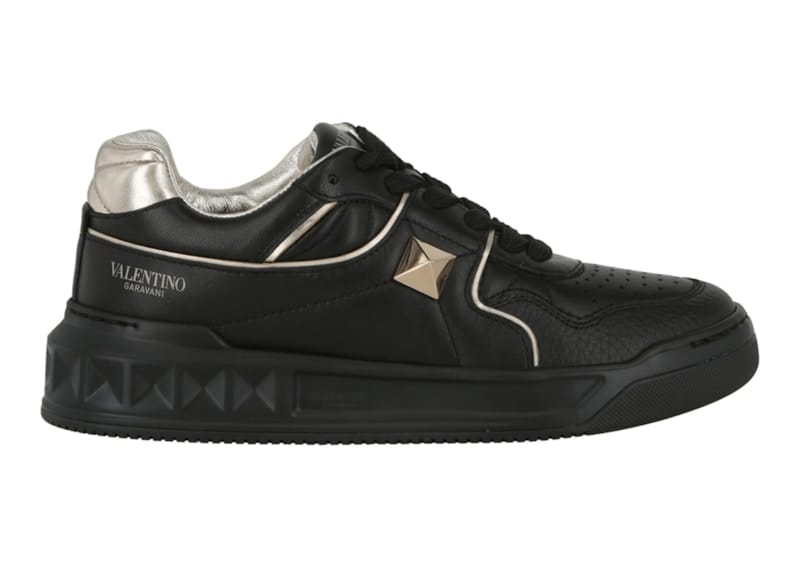 Valentino Wmns One Stud Low 'Black Platinum Hardware'