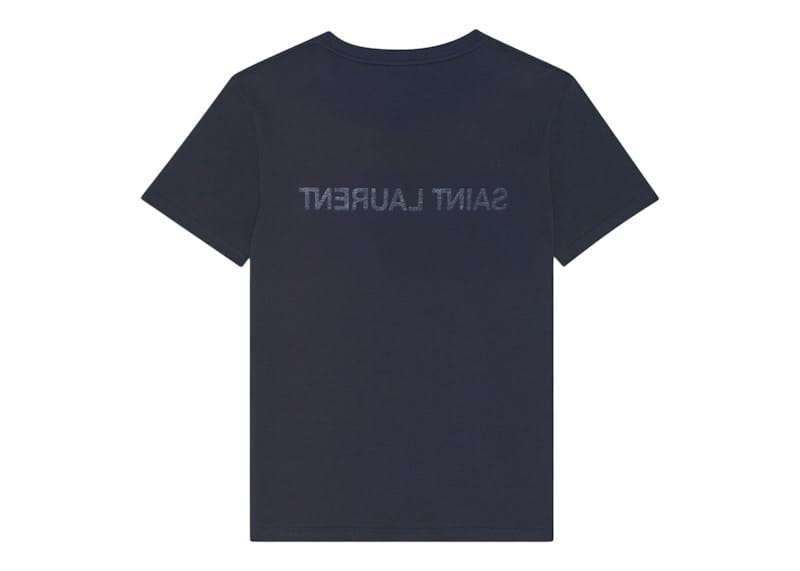 Saint Laurent Reverse Logo T-Shirt Navy