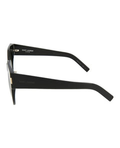 Saint Laurent Round-Frame Acetate Sunglasses Shiny Black (SL185SLIM-30001892-001)