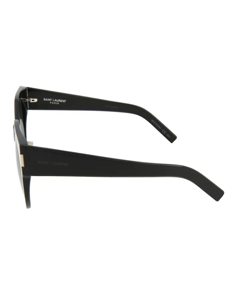 Saint Laurent Round-Frame Acetate Sunglasses Shiny Black (SL185SLIM-30001892-001)