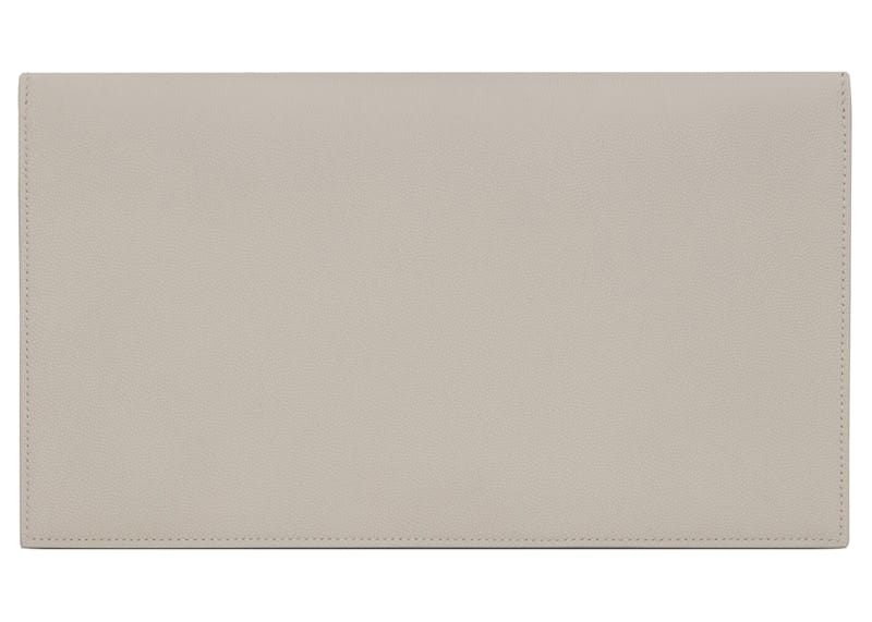 Saint Laurent Uptown Pouch Grain de Poudre Embossed Blanc Vintage