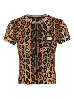 leopard-print crew-neck T-Shirt