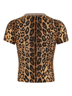 leopard-print crew-neck T-Shirt