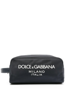 logo-lettering wash bag