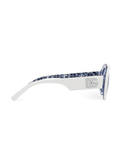 logo-embossed round-frame sunglasses