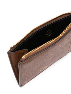zipped leather coin pouch