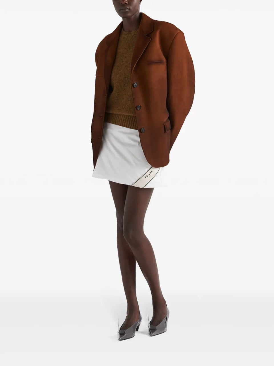 single-breasted suede blazer