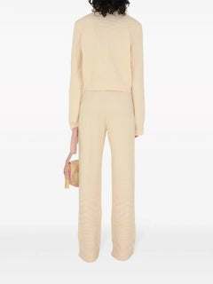 houndstooth-jacquard wool-blend trousers