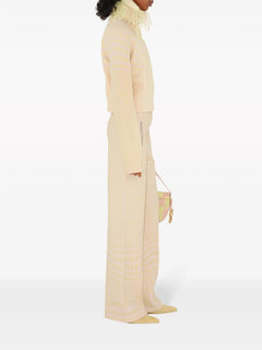 houndstooth-jacquard wool-blend trousers