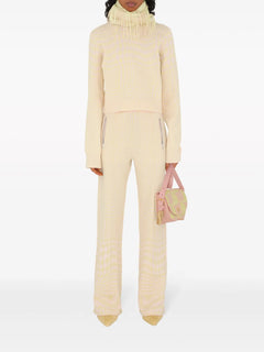 houndstooth-jacquard wool-blend trousers